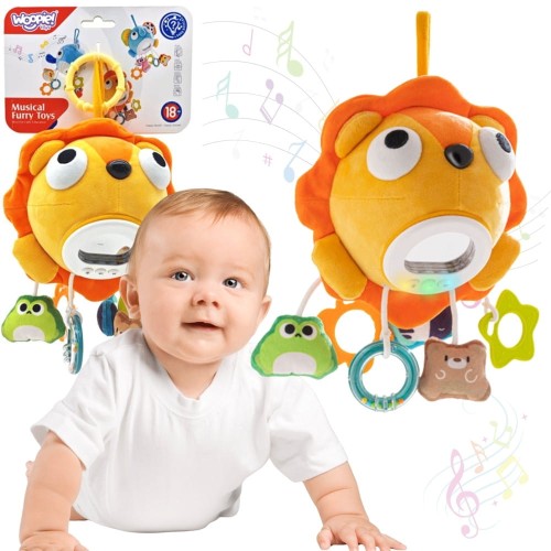 WOOPIE Baby Pluszowy Lew Maskotka Interaktywna Przytulanka Muzyczna z Zawieszkami i Gryzakami