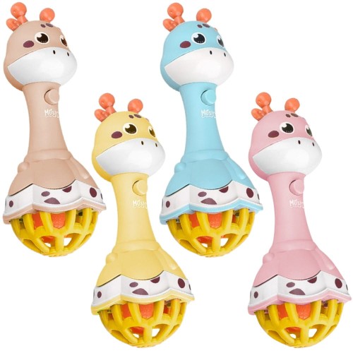 WOOPIE BABY Grzechotka Żyrafka Sensoryczna Gryzak z Muzyką Montessori 1 szt.