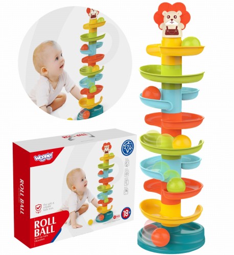 WOOPIE BABY Kulodrom Tor Kulkowy Zestaw Spirala + 6 Kulek