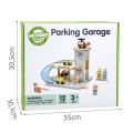 WOOPIE GREEN Drewniany Parking Piętrowy 2w1 Stacja Benzynowa z Autkami i Figurkami 12 el. FSC
