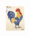 VIGA Drewniane Puzzle Montessori Kogut z Pinezkami
