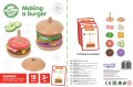 WOOPIE GREEN Drewniany Burger Restauracja Układanka dla Dzieci 15 el. Certyfikat FSC