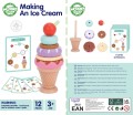WOOPIE GREEN Drewniane Lody Układanka Montessori Cukiernia 12 el. FSC