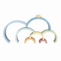 TOOKY TOY Pastelowa Układanka Drewniane Klocki Montessori Tęcza